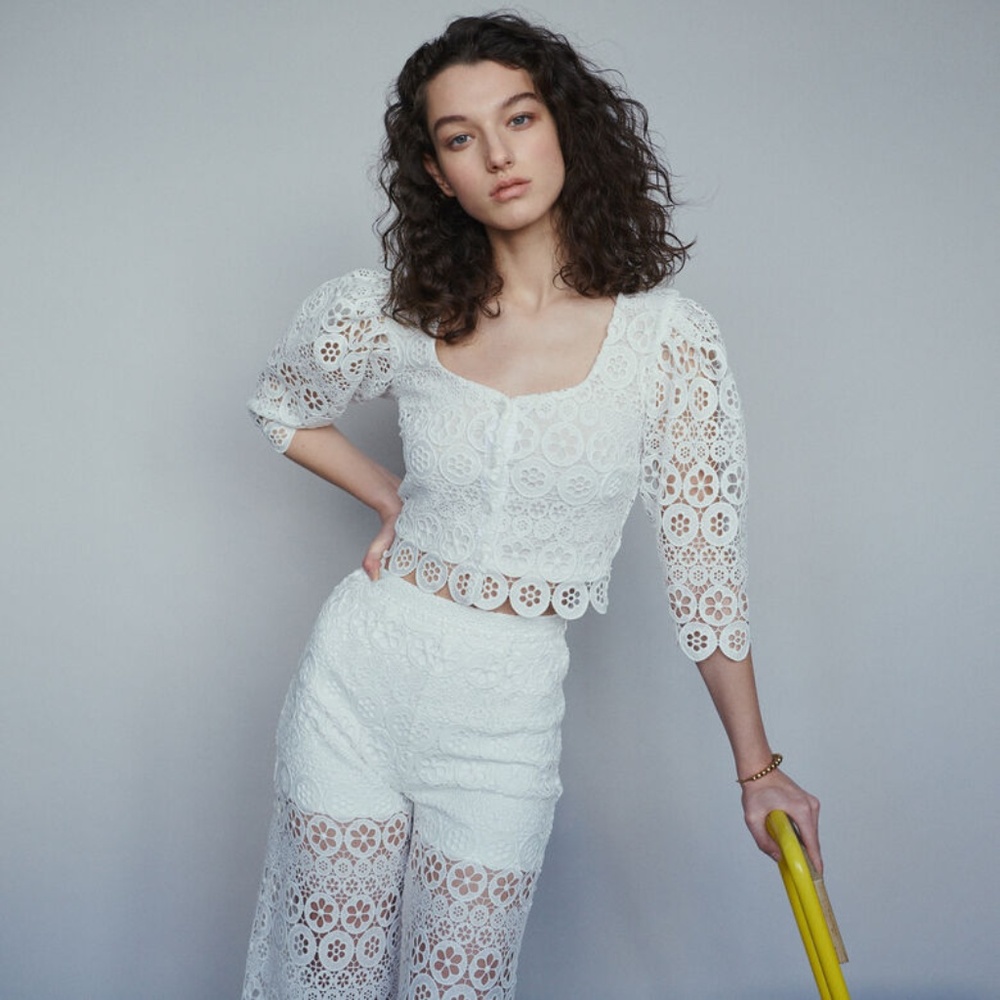 MAJE lace crop top